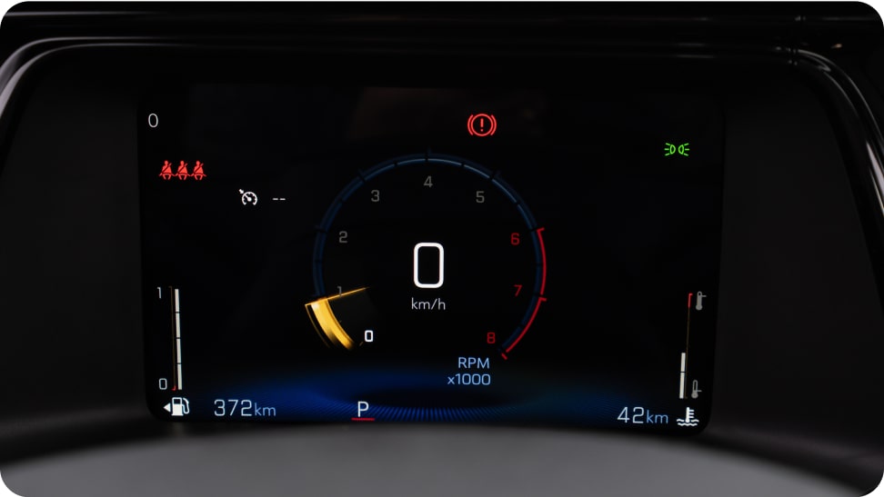 Vista en detalle del nuevo tablero digital de la Chevrolet Montana 2026.