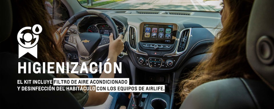 El kit de higienización Chevrolet incluye filtro de aire acondicionado y desinfección del habitáculo con equipos de AirLife