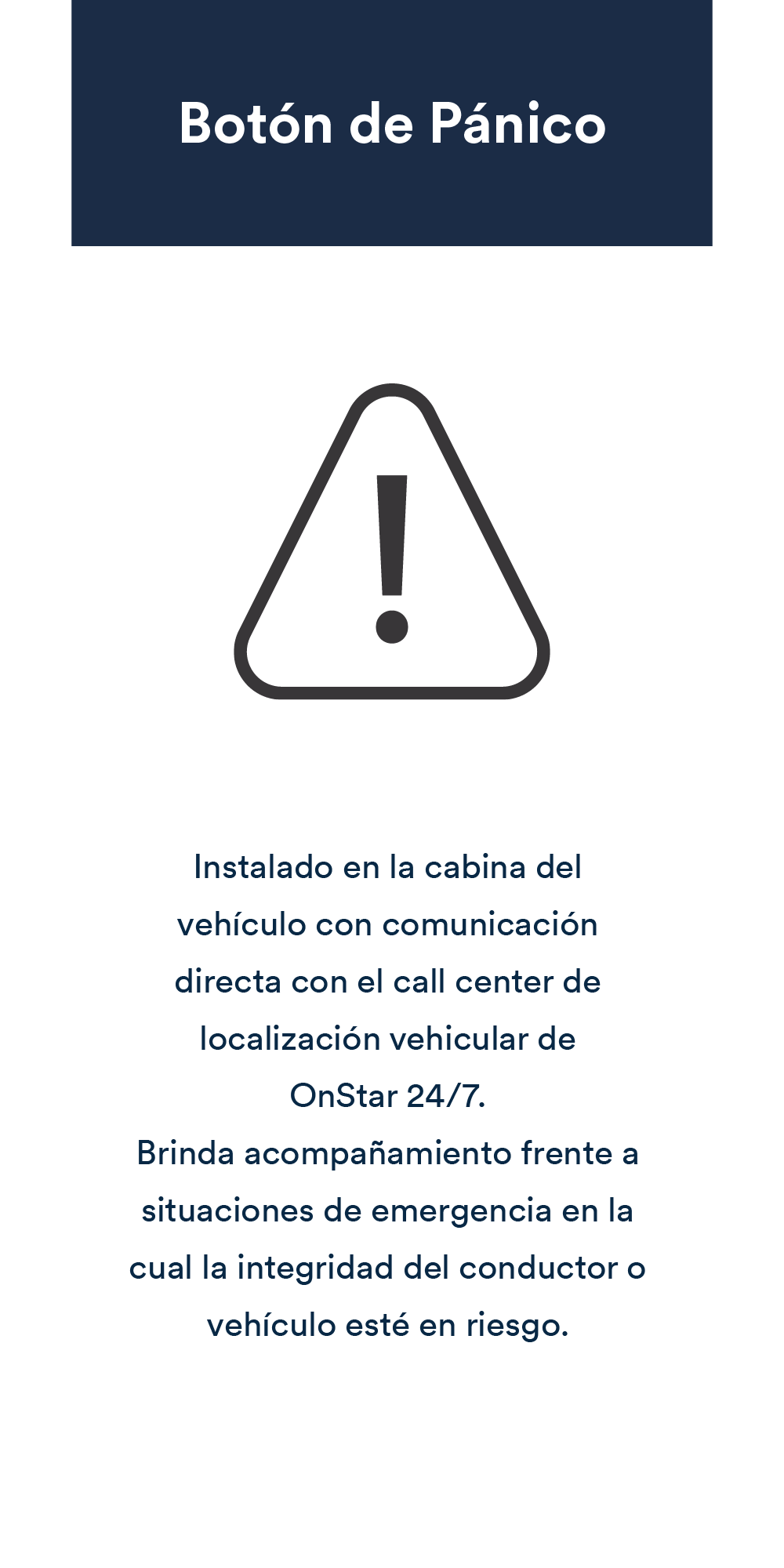 Botón de pánico, accesorio del servicio Chevrolet OnStar para empresas